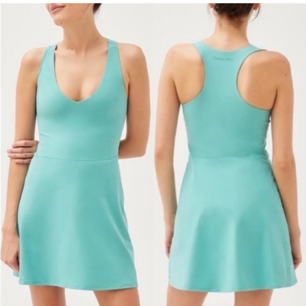 Outdoor Voices Jade Green Small A-Line Mini Dress with builtin shorts